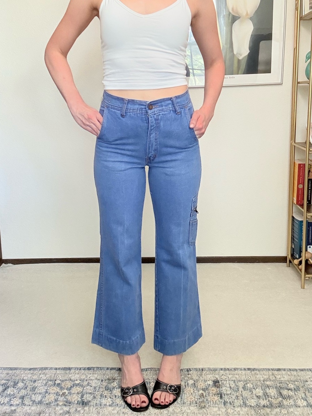 70s Vintage CB Jeans Carpenter Style Flare Jeans Retro Utility Gorpcore - Picture 2 of 15